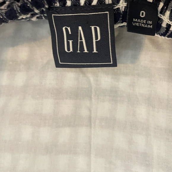 GAP Fit & Flare Midi Dress Navy Blue Gingham Size 0 - Picture 9 of 9